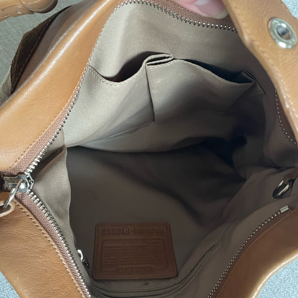 Coach Monogram Metallic Leather & Suede Shoulder Bag. Great colors! - Picture 3 of 8